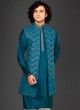 Wedding Wear Sequins Work Nehru Jacket Set